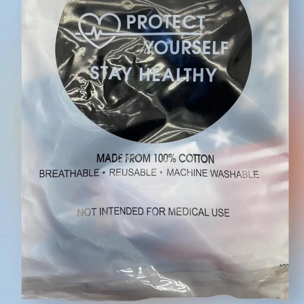 (5) USA FLAG Adult L/XL Cotton Face Masks